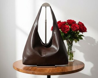 Y2K Hobo Shoulder Bag, Large PU Leather Underarm Purse, Trendy Everyday Handbag