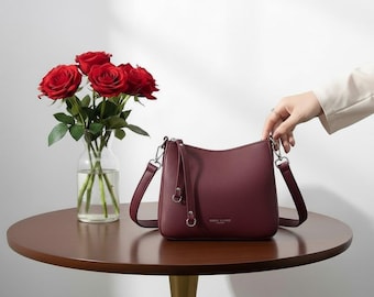 Soft Leather Shoulder Bag, Women’s Crossbody Tote Purse, Casual Everyday Messenger Handbag