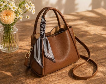 Retro Shoulder Bag, Vintage Crossbody Messenger Bag, Solid Color Adjustable Strap Handbag