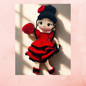 Flamenco Dancer Crochet Doll Pattern: Amigurumi PDF Tutorial