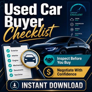 Used Car Buyer Checklist | Inspection Audit Tool (Digital Download)