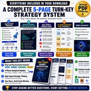 AI Problem Solving Prompt System | Master ChatGPT Prompt for Business Strategy  Ops | Claude AI Template for Entrepreneurs & Freelancers