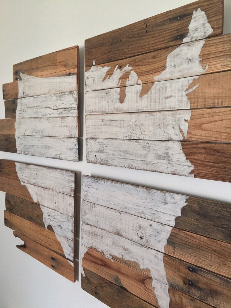 USA Map Rustic Wall Decor Etsy
