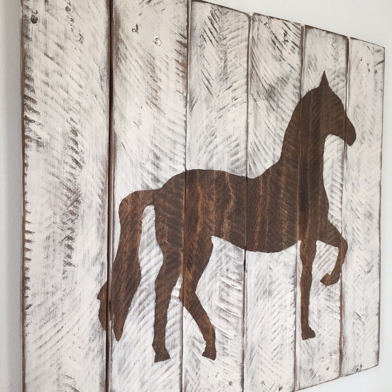 Rustic Horse Painting on Reclaimed Wood Etsy