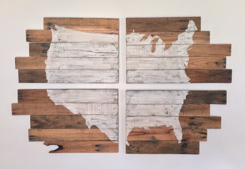 USA Map Rustic Wall Decor Etsy