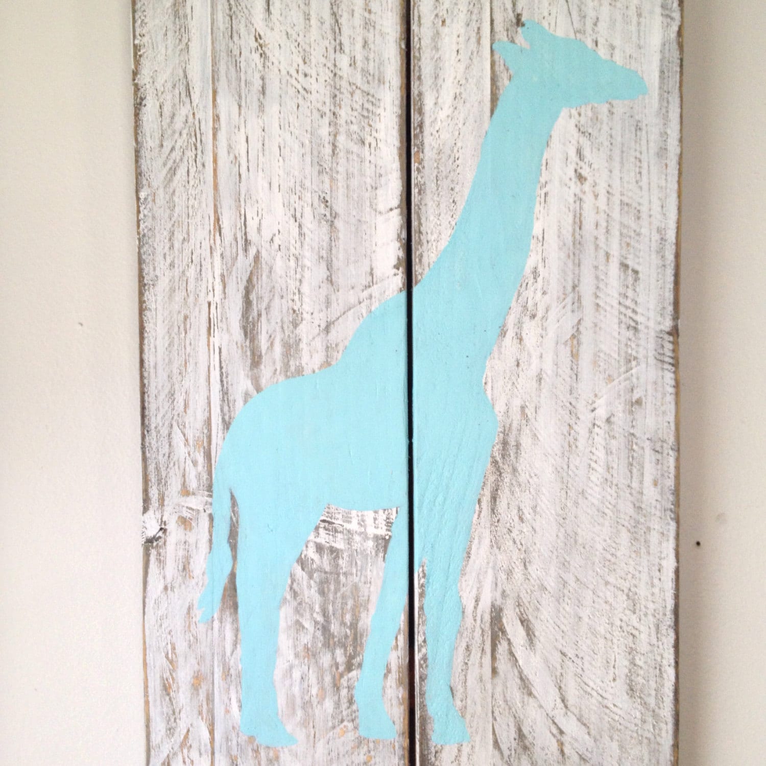 Giraffe Painted on Reclaimed Wood Etsy