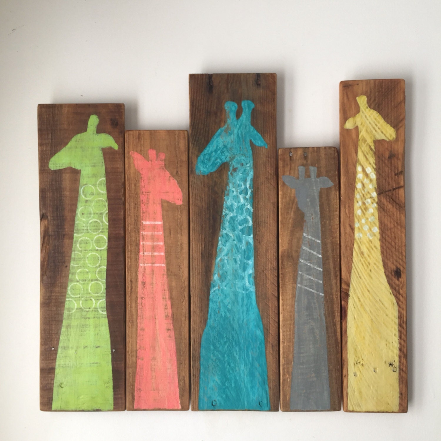 Giraffes Rustic Wall Decor Etsy