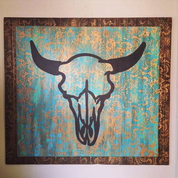 Items similar to Bull & Lace Rustic Home Decor / Wall Decor / Home