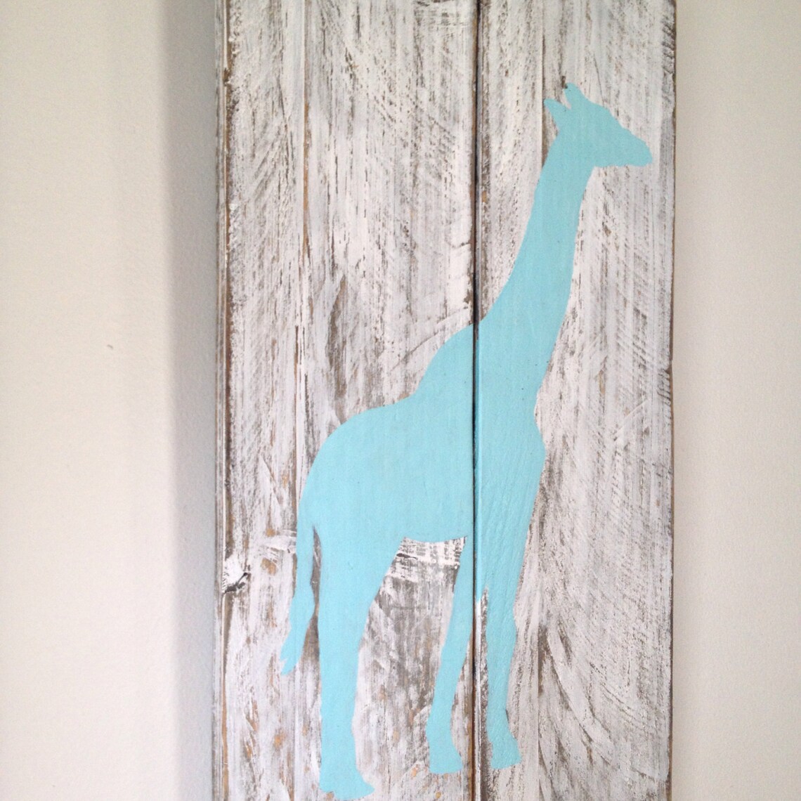Giraffe Painted on Reclaimed Wood Etsy