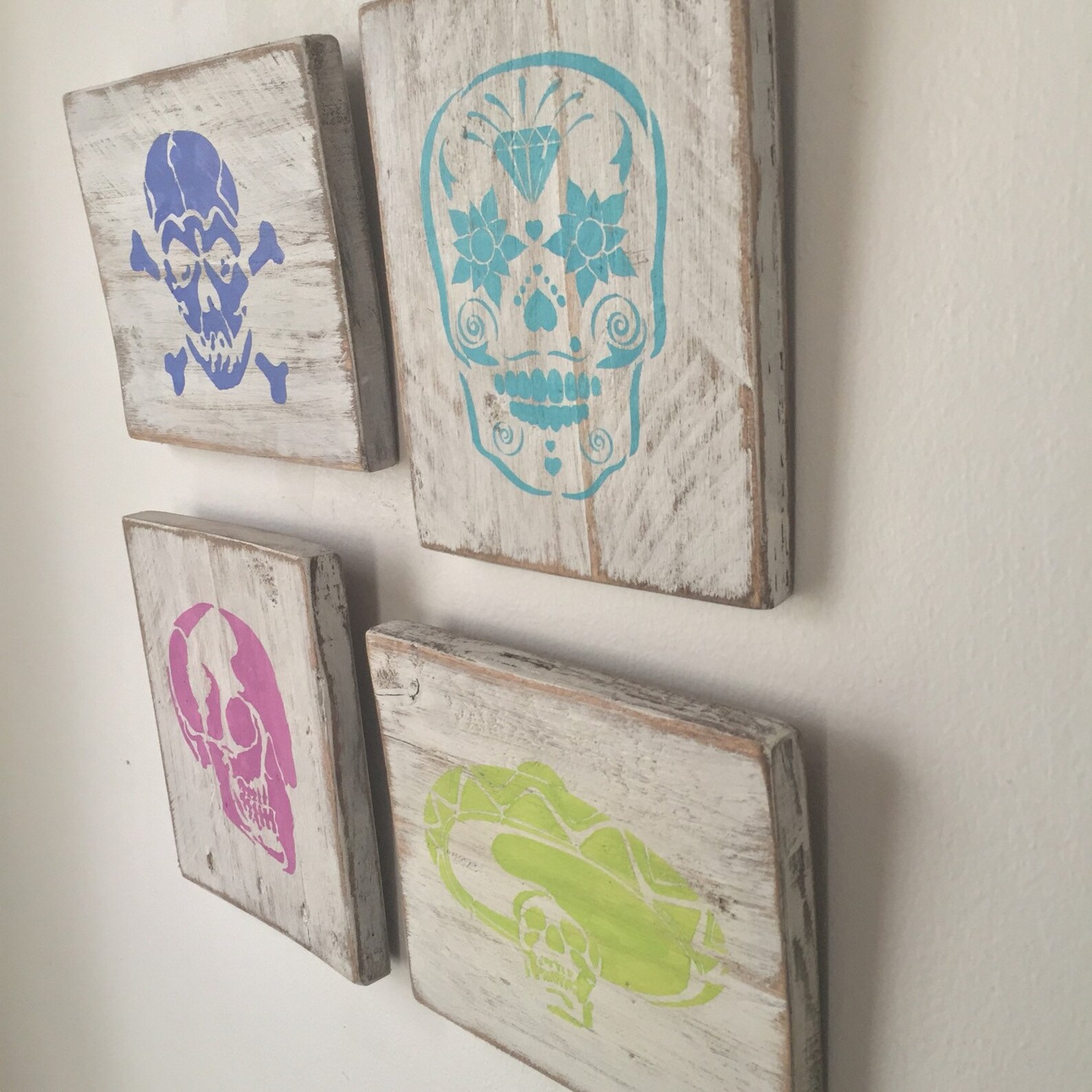 Skull Wall Hangings 4 Piece Etsy