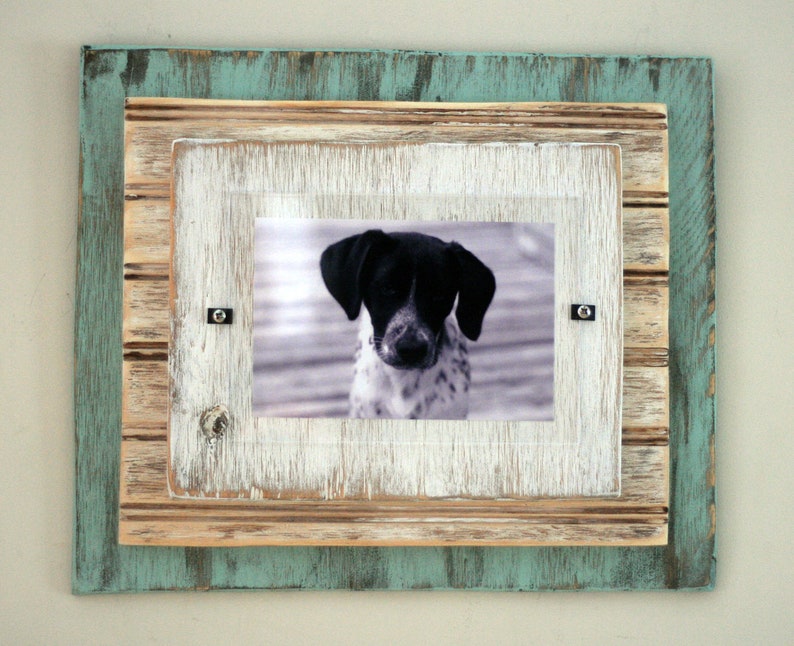 5x7 Distressed Handmade Picture Frame Sea Glass Green Etsy