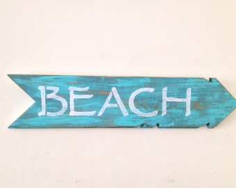 Rustic Wall Decor - BEACH Sign Made out of Reclaimed Tongue and Groove Wood