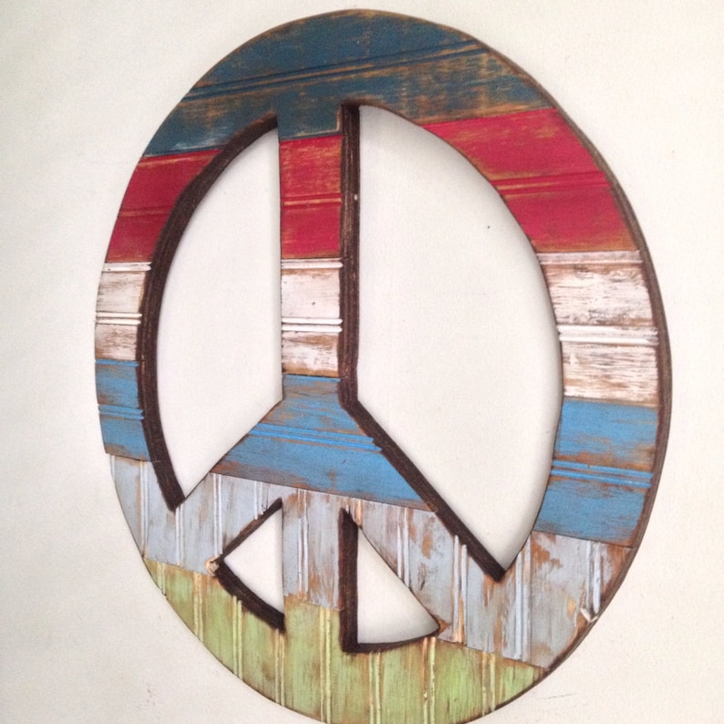 Rustic Home Decor Peace Sign Etsy