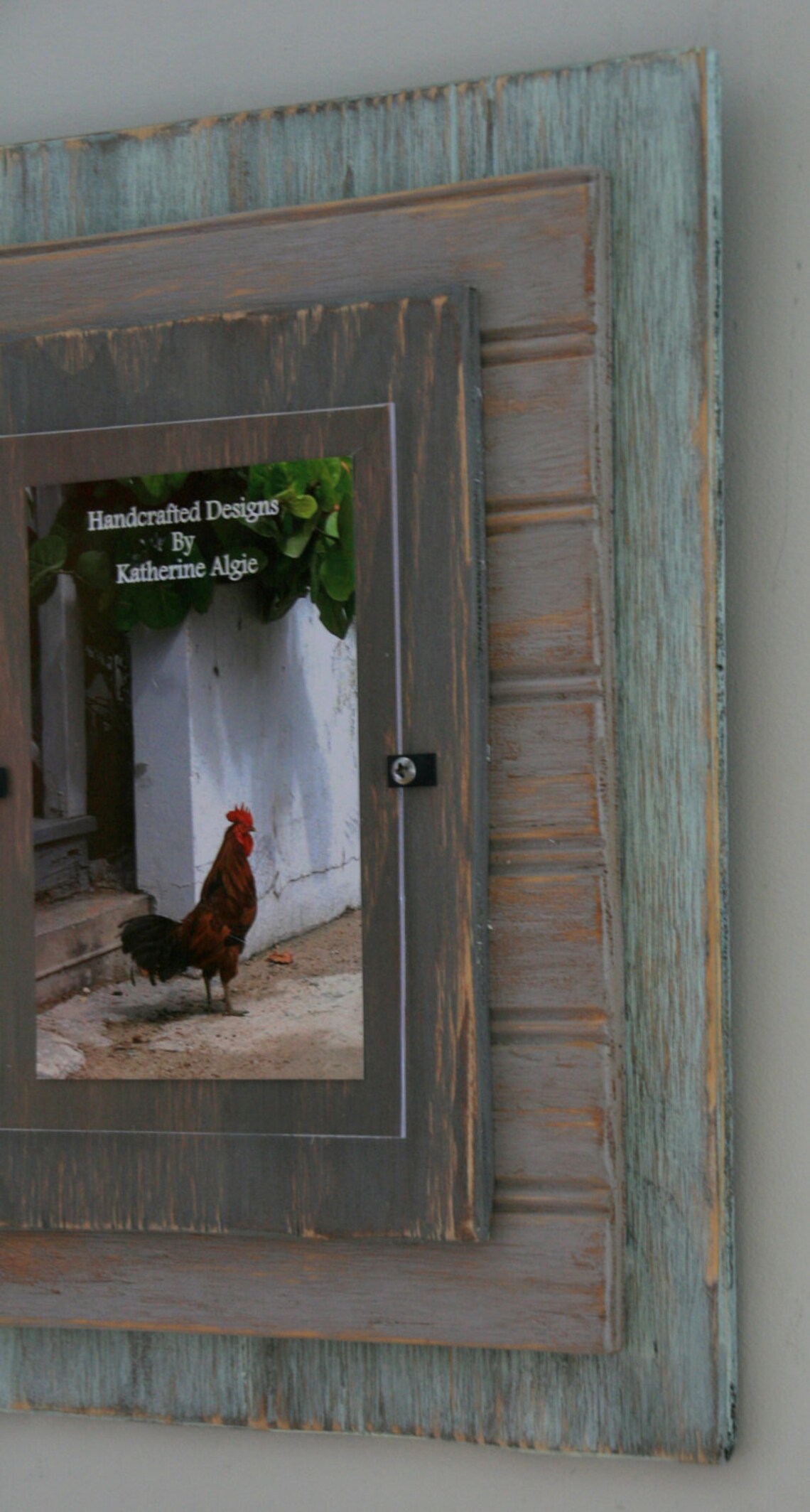 5 X 7 Distressed Handmade Picture Frame Grey Light Grey & Etsy