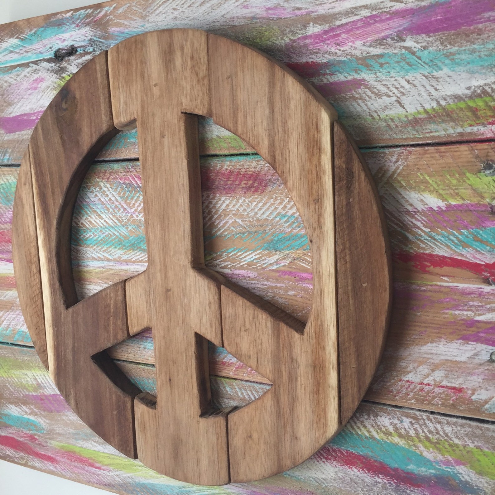 Rustic Wall Hanging Peace Sign Etsy
