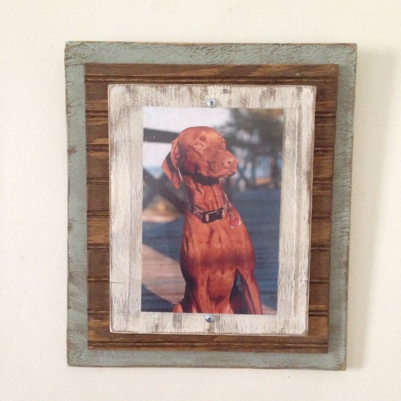 8 x 10 Rustic Distressed Handmade Picture Frame Slate Green | Etsy
