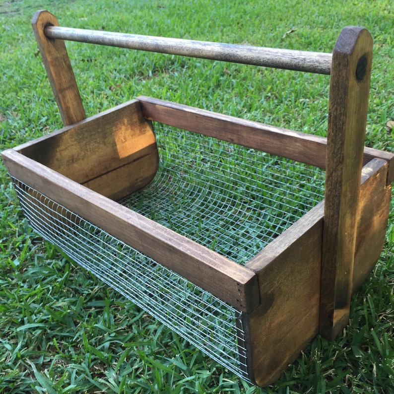 Wood & Wire Basket Small Etsy