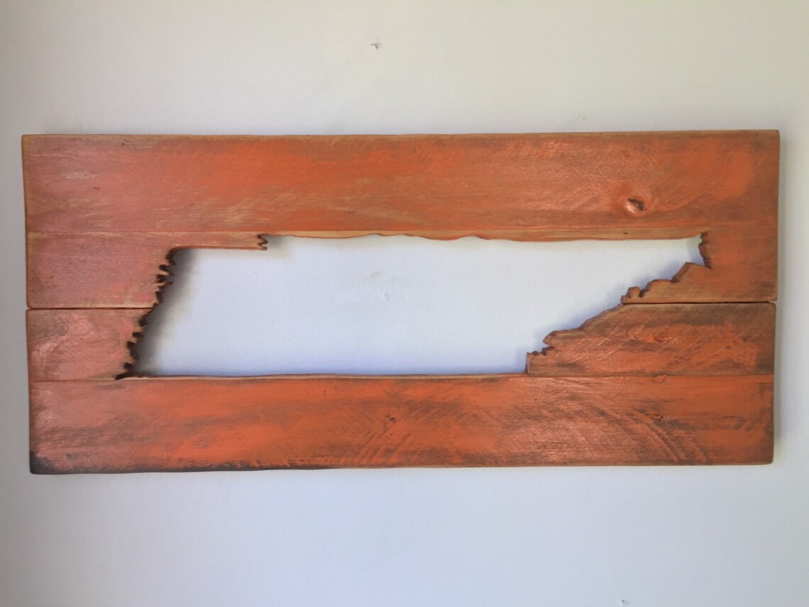 Tennessee Rustic Wall Decor Made From Reclaimed Wood Etsy