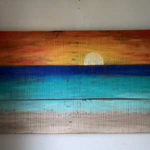 Beach House Decor Sunset painting image 3