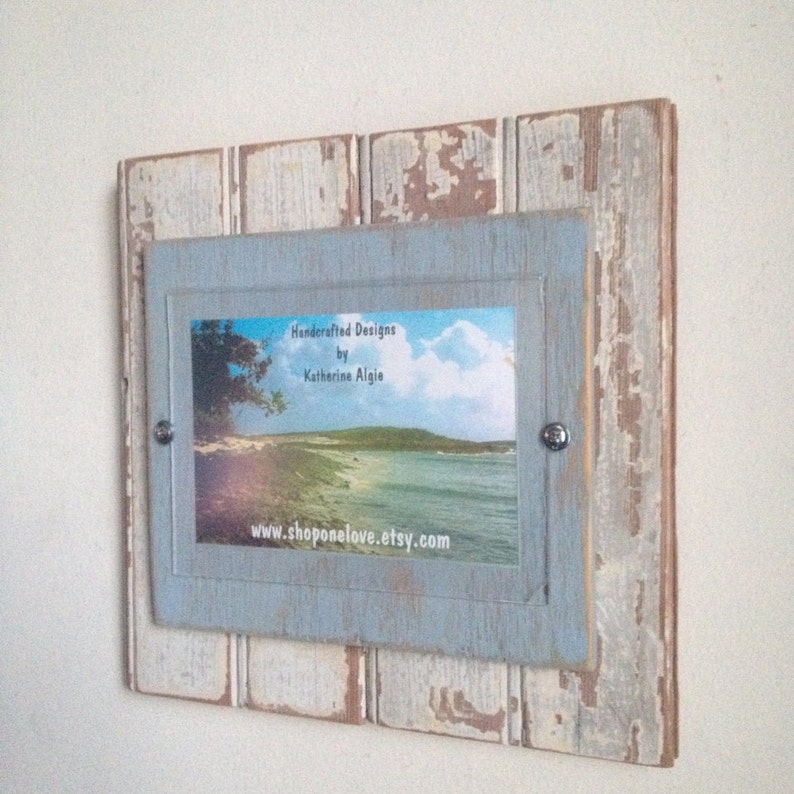 5 X 7 Rustic Distressed Picture Frame Made From Reclaimed Wood Etsy