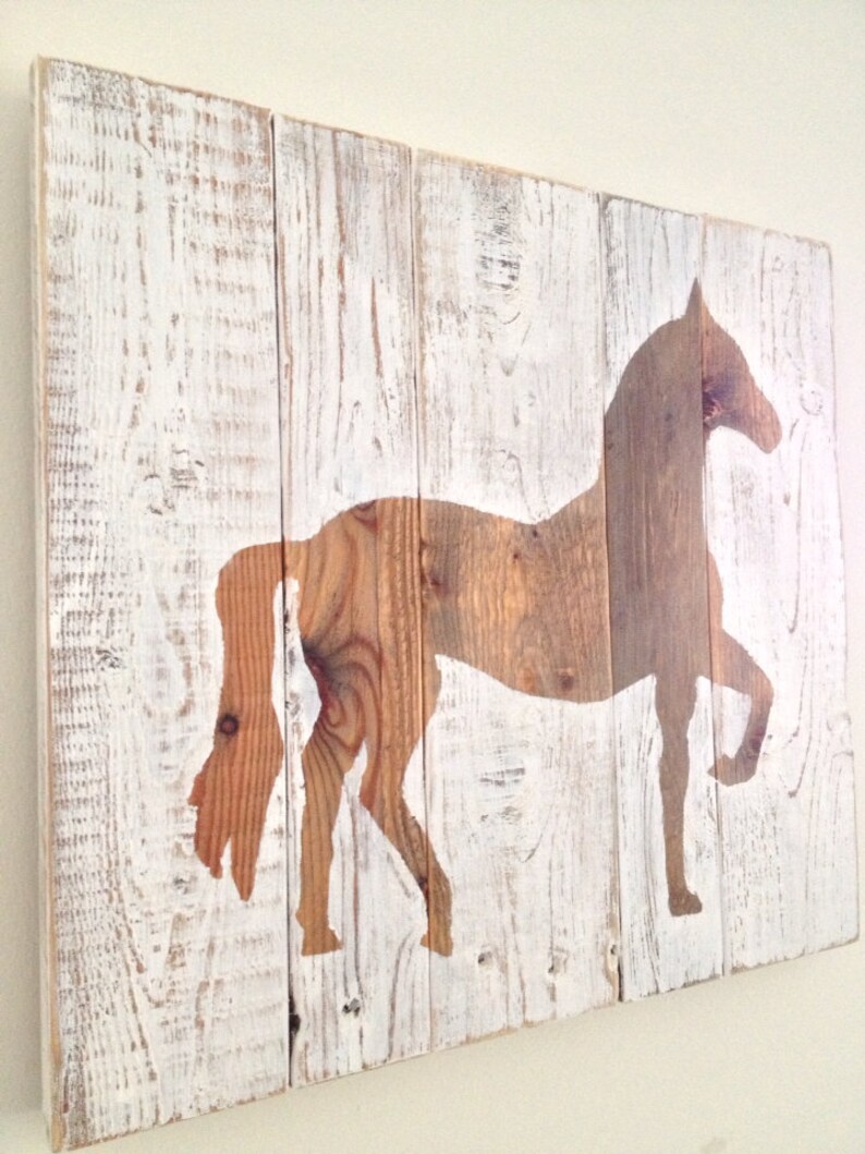 Rustic Horse Painting on Reclaimed Wood Etsy