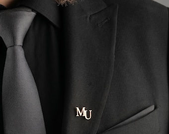 Custom Initial Lapel Pin: Personalized Stainless Steel Letter Brooch