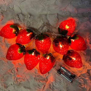 Strawberry  strand of decorative bright red indoor lights