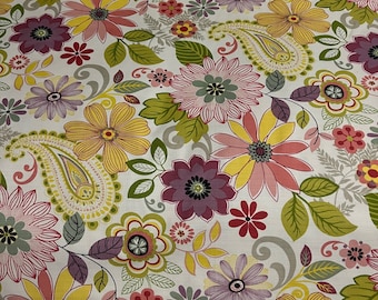 Pretty Colorful floral Garden fabric by the yard Mill Creek
