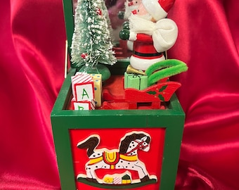 Cute Musical Christmas Toy Box Ornament Rotating Tree