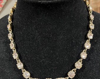 Pretty Vintage Ann Taylor Crystal Rhinestone Bow Necklace