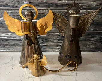 Vintage Angel Christmas candle holders and snuffer