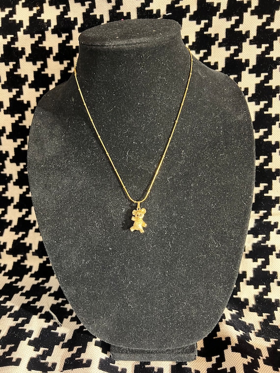 Monet Gold Teddy Bear Pendant Necklace - Etsy