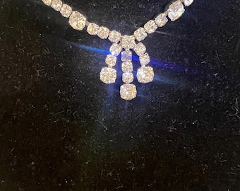 Vintage Holiday Hollywood Glam Faux Diamond choker by KRAMER