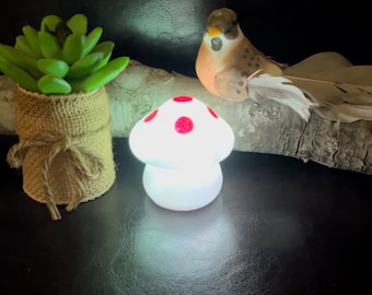 Adorable bright color changing MUSHROOM LED night/party light, Handmade carrying bag