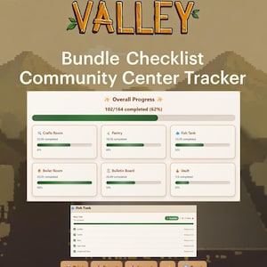 Stardew Valley Community Center Bundle Interactive Tracker | Real-Time Progress + Live Search | Offline HTML