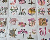 Parijs stickers roze set 50 stuks | Eiffeltoren scrapbook reisdagboek sticker | romantisch Parijs cadeau journal