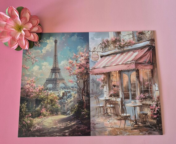 Journal papier romantisch Parijs 10 vellen | reisdagboek decoratiepapier 26x20 cm | Parijs journaling set
