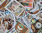 Reisstickers set 2 voor je reisdagboek of koffer | 62 stickers | cadeau voor reisliefhebbers