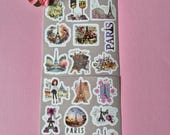 Parijs stickers set 54 stuks | Eiffeltoren mode parfum scrapbook reisdagboek | journaling laptop sticker decals