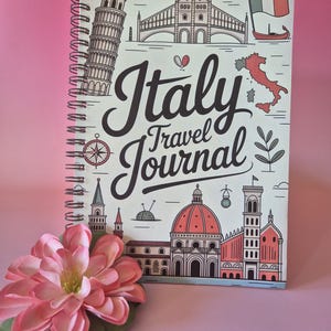 Diario de viaje por Italia para conservar tus aventuras | Cuaderno de viaje en espiral tamaño A5 | 100 páginas para recuerdos de viaje imagen 1