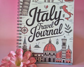 Diario de viaje por Italia para conservar tus aventuras | Cuaderno de viaje en espiral tamaño A5 | 100 páginas para recuerdos de viaje