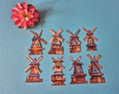 Hollandse molen die-cut stickers | 8 stuks voor scrapbook & journal | cadeau Nederland