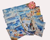 Santorini travel journal set | reisdagboek A5 met washi tape en pen | cadeau Griekenland
