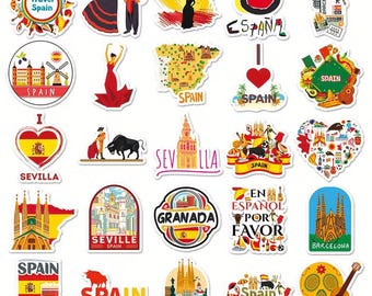 Spanien Sticker Flamenco | 49 Glossy Sticker für Journal und Koffer | Geschenk Spanien