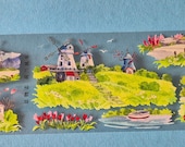 PET tape windmolen Nederland | PET tape decoratie 7x100cm | reisdagboek tape sticker Holland landschap