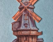 Hollandse molen die-cut stickers | 8 stuks voor scrapbook & journal | cadeau Nederland