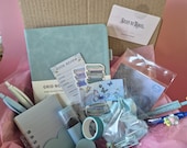 bookish bundles blauw nr2 : journaling cadeauset met A5 en mini notitieboekje, pennen en stickers | 17-delig
