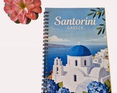Santorini travel journal set | reisdagboek A5 met washi tape en pen | cadeau Griekenland
