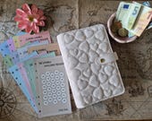 Cash stuffing starter set hartjes | A6 budgetmap enveloppenmethode | spaar voor je droomreis