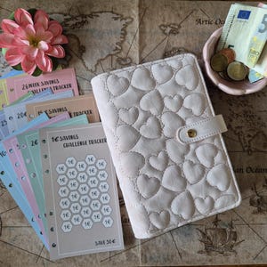 Cash stuffing starter set hearts | A6 budget folder envelope method | save for your dream trip image 2